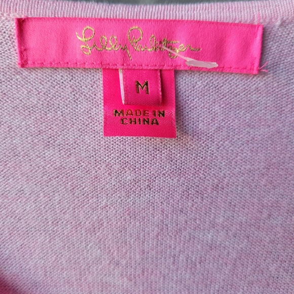 Lilly Pulitzer Kresta Sweater Heathered Resort PINK Retail $108 Coolmax M Mint - Picture 6 of 9